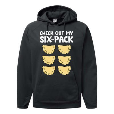 Check Out My Six Pack Polish Dumplings Funny Pierogi Performance Fleece Hoodie