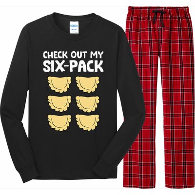 Check Out My Six Pack Polish Dumplings Funny Pierogi Long Sleeve Pajama Set