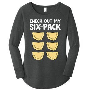 Check Out My Six Pack Polish Dumplings Funny Pierogi Women's Perfect Tri Tunic Long Sleeve Shirt