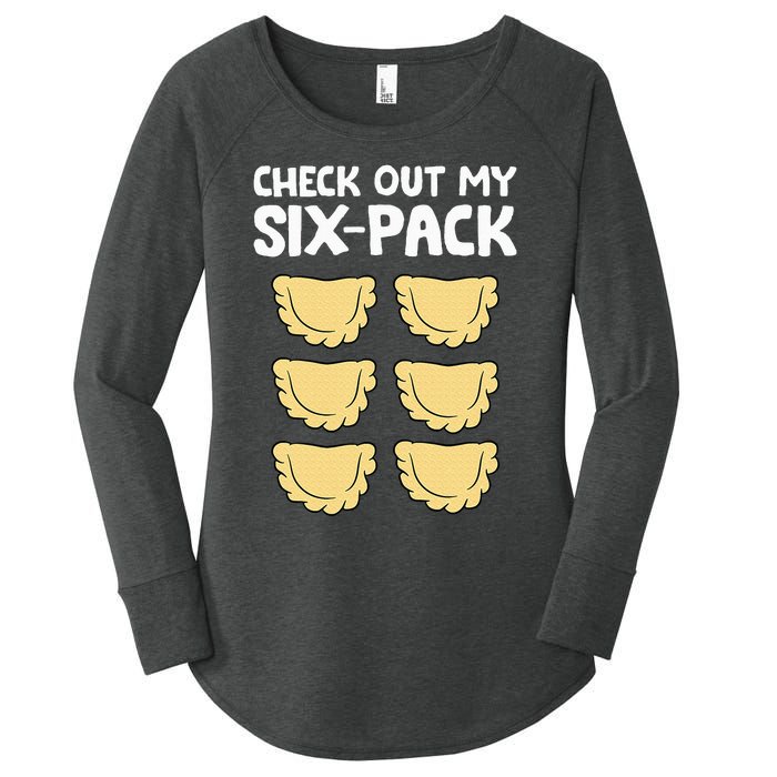 Check Out My Six Pack Polish Dumplings Funny Pierogi Women's Perfect Tri Tunic Long Sleeve Shirt