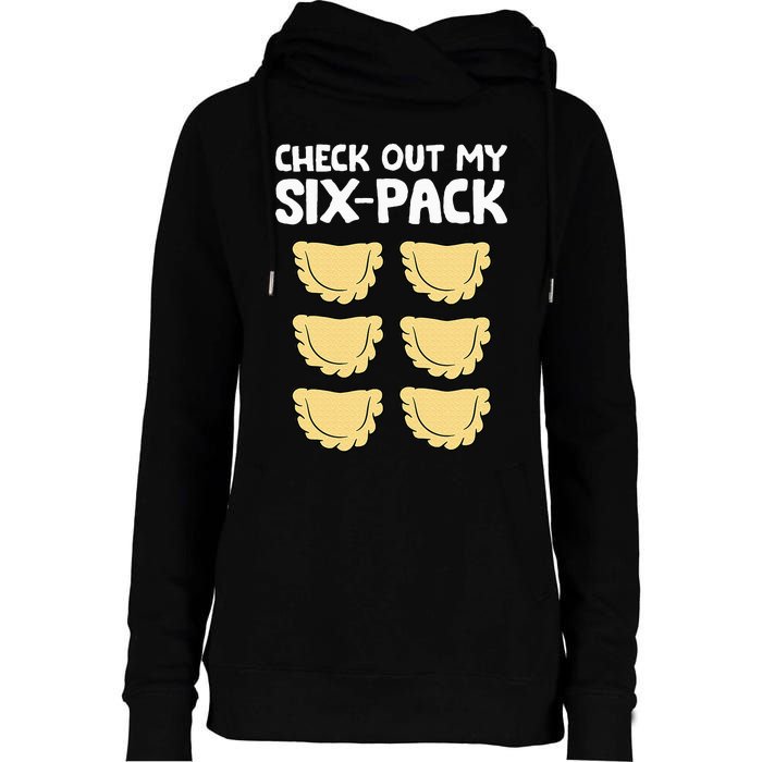 Check Out My Six Pack Polish Dumplings Funny Pierogi Womens Funnel Neck Pullover Hood