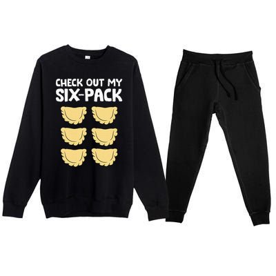 Check Out My Six Pack Polish Dumplings Funny Pierogi Premium Crewneck Sweatsuit Set