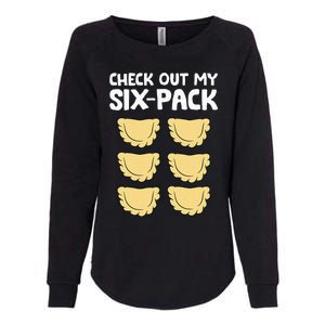 Check Out My Six Pack Polish Dumplings Funny Pierogi Womens California Wash Sweatshirt