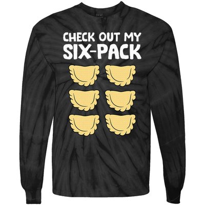 Check Out My Six Pack Polish Dumplings Funny Pierogi Tie-Dye Long Sleeve Shirt