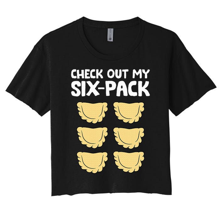 Check Out My Six Pack Polish Dumplings Funny Pierogi Women's Crop Top Tee