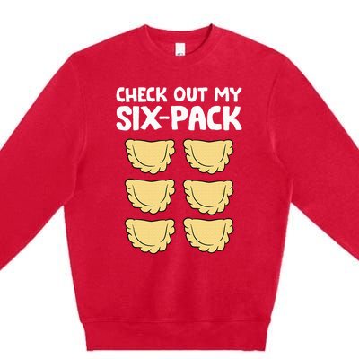 Check Out My Six Pack Polish Dumplings Funny Pierogi Premium Crewneck Sweatshirt