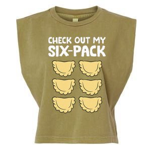 Check Out My Six Pack Polish Dumplings Funny Pierogi Garment-Dyed Women's Muscle Tee