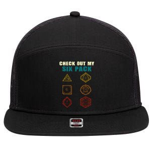 Check Out My Six Pack Dice For Dragons D.20 RPG Gamer 7 Panel Mesh Trucker Snapback Hat