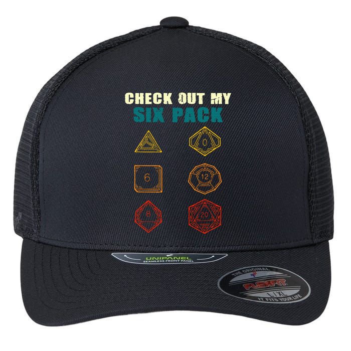 Check Out My Six Pack Dice For Dragons D.20 RPG Gamer Flexfit Unipanel Trucker Cap