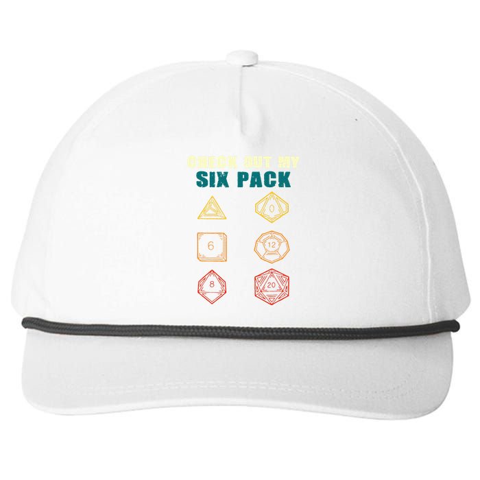 Check Out My Six Pack Dice For Dragons D.20 RPG Gamer Snapback Five-Panel Rope Hat