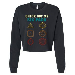 Check Out My Six Pack Dice For Dragons D.20 RPG Gamer Cropped Pullover Crew