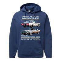 Check Out My Muscles Cruising Woodward Detroit To Pontiac 2024 Performance Fleece Hoodie