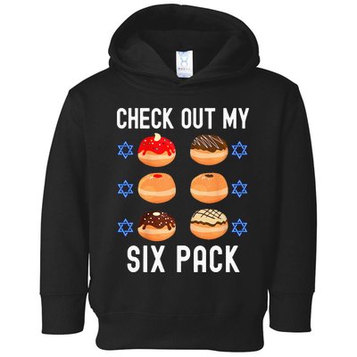 Check Out My Six Pack Donut Abs Hanukkah Chanukah Toddler Hoodie