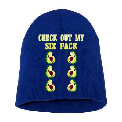 Check Out My Six 6 Pack Avocado Weightlifting 'S 'S Meaningful Gift Short Acrylic Beanie