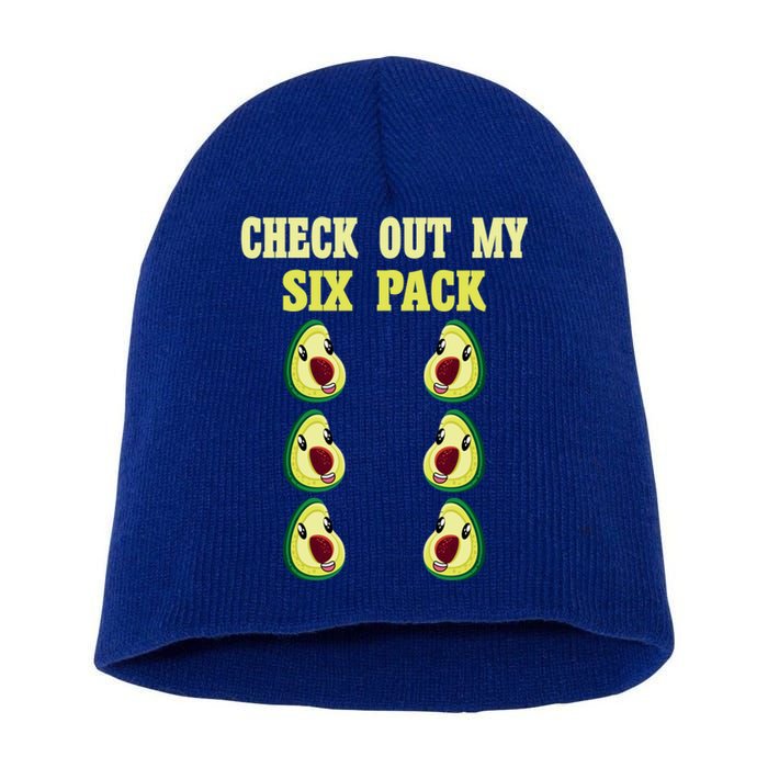 Check Out My Six 6 Pack Avocado Weightlifting 'S 'S Meaningful Gift Short Acrylic Beanie