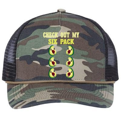 Check Out My Six 6 Pack Avocado Weightlifting 'S 'S Meaningful Gift Retro Rope Trucker Hat Cap