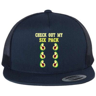 Check Out My Six 6 Pack Avocado Weightlifting 'S 'S Meaningful Gift Flat Bill Trucker Hat