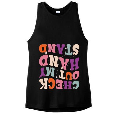 Check Out My Handstand Funny Gymnastics Ladies PosiCharge Tri-Blend Wicking Tank