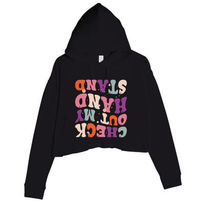 Check Out My Handstand Funny Gymnastics Crop Fleece Hoodie