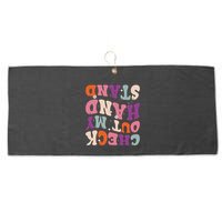 Check Out My Handstand Funny Gymnastics Large Microfiber Waffle Golf Towel