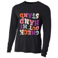 Check Out My Handstand Funny Gymnastics Cooling Performance Long Sleeve Crew
