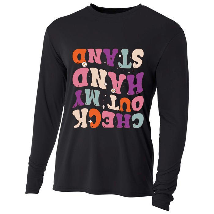 Check Out My Handstand Funny Gymnastics Cooling Performance Long Sleeve Crew