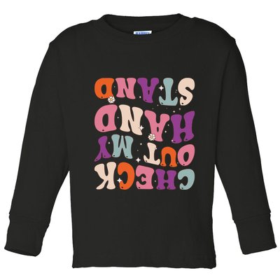 Check Out My Handstand Funny Gymnastics Toddler Long Sleeve Shirt