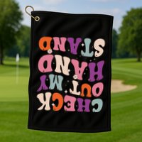 Check Out My Handstand Funny Gymnastics Golf Towel