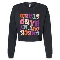 Check Out My Handstand Funny Gymnastics Cropped Pullover Crew