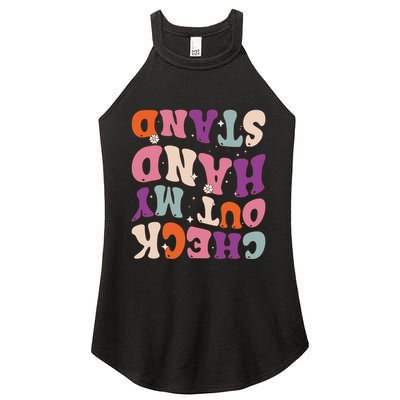 Check Out My Handstand Funny Gymnastics Women's Perfect Tri Rocker Tank