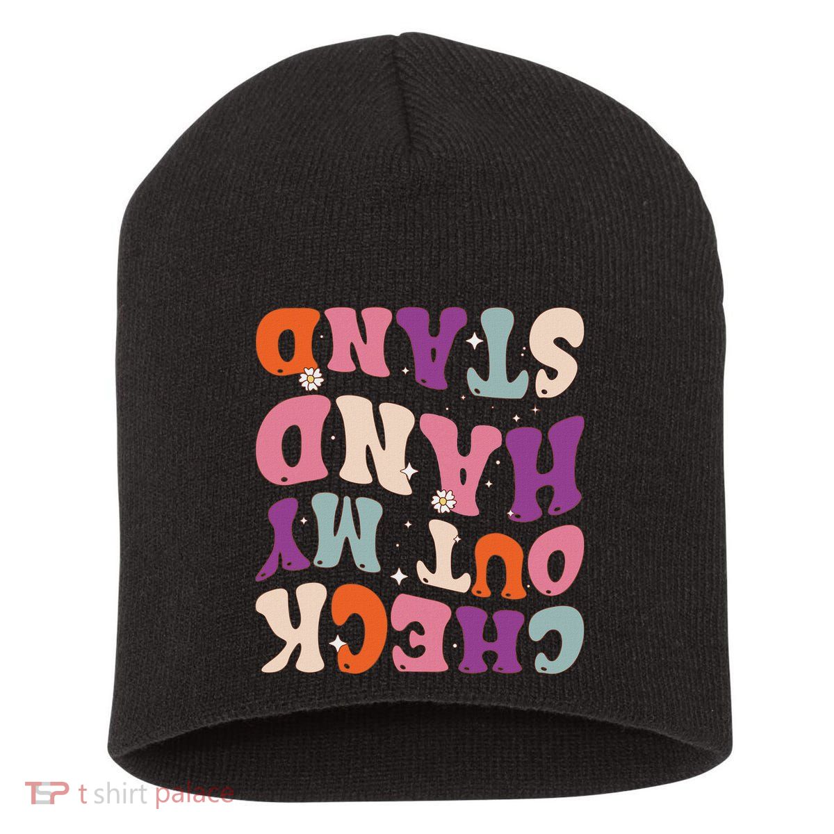 Check Out My Handstand Funny Gymnastics Short Acrylic Beanie
