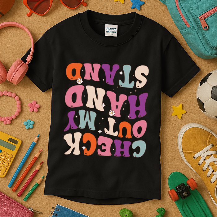 Check Out My Handstand Funny Gymnastics Kids T-Shirt