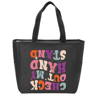 Check Out My Handstand Funny Gymnastics Zip Tote Bag