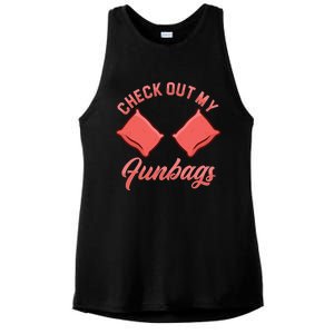 Check Out My Funbags Bean Bags Toss Cornhole Player Ladies PosiCharge Tri-Blend Wicking Tank