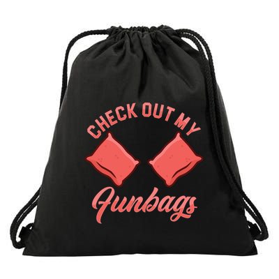Check Out My Funbags Bean Bags Toss Cornhole Player Drawstring Bag