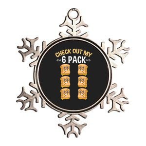 Check Out My Six Pack Grilled Cheese Metallic Star Ornament