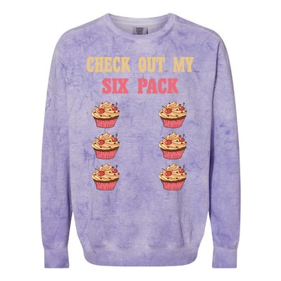 Check Out My Six 6 Pack Cupcake Weightlifting 'S 'S Meaningful Gift Colorblast Crewneck Sweatshirt