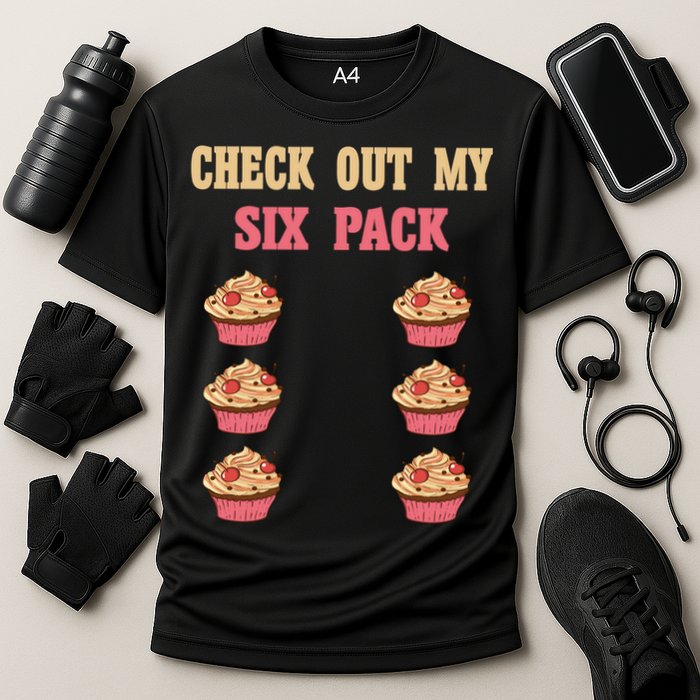 Check Out My Six 6 Pack Cupcake Weightlifting 'S 'S Meaningful Gift Cooling Performance Crew T-Shirt