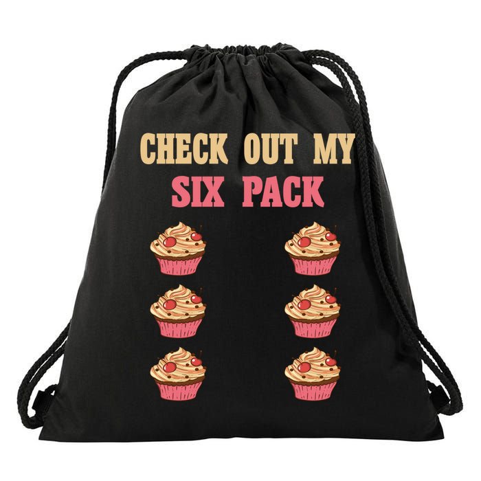 Check Out My Six 6 Pack Cupcake Weightlifting 'S 'S Meaningful Gift Drawstring Bag