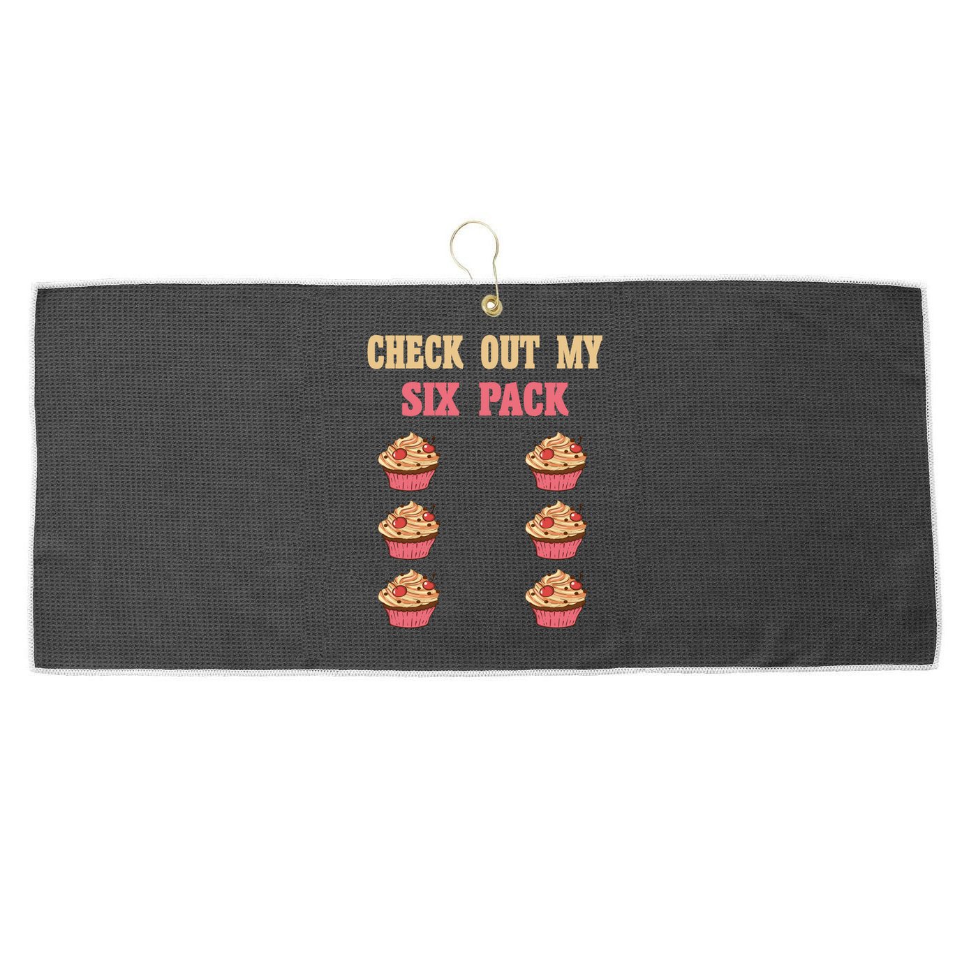 Check Out My Six 6 Pack Cupcake Weightlifting 'S 'S Meaningful Gift Large Microfiber Waffle Golf Towel