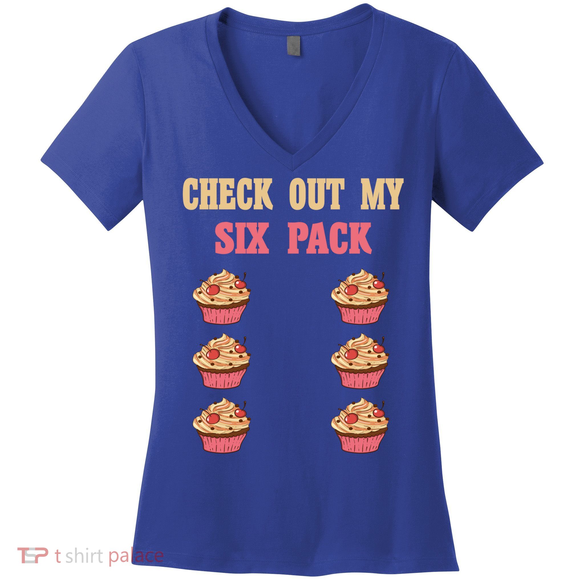 Check Out My Six 6 Pack Cupcake Weightlifting 'S 'S Meaningful Gift Women's V-Neck T-Shirt