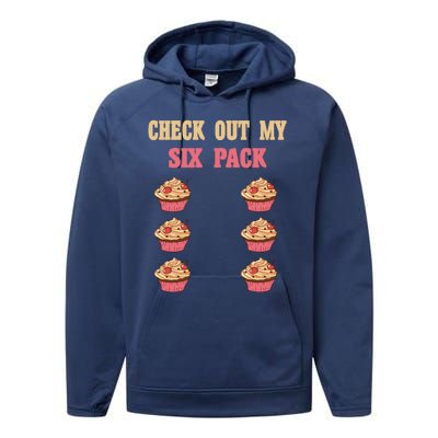 Check Out My Six 6 Pack Cupcake Weightlifting 'S 'S Meaningful Gift Performance Fleece Hoodie