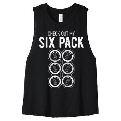 Check Out My Six Pack Women's Racerback Cropped Tank