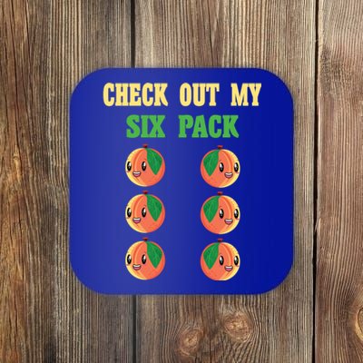 Check Out My Six 6 Pack Peach Weightlifting 'S 'S Cool Gift Coaster