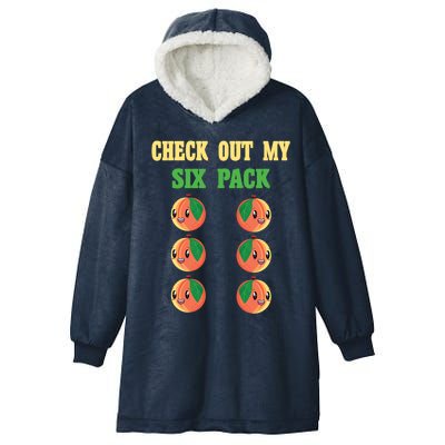 Check Out My Six 6 Pack Peach Weightlifting 'S 'S Cool Gift Hooded Wearable Blanket