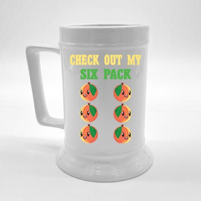 Check Out My Six 6 Pack Peach Weightlifting 'S 'S Cool Gift Beer Stein