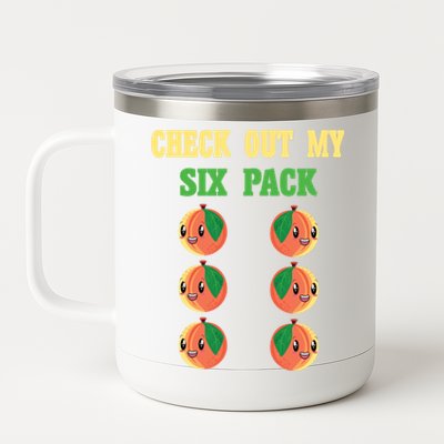 Check Out My Six 6 Pack Peach Weightlifting 'S 'S Cool Gift 12 oz Stainless Steel Tumbler Cup