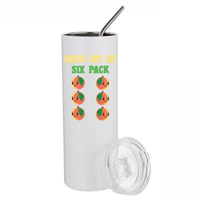 Check Out My Six 6 Pack Peach Weightlifting 'S 'S Cool Gift Stainless Steel Tumbler