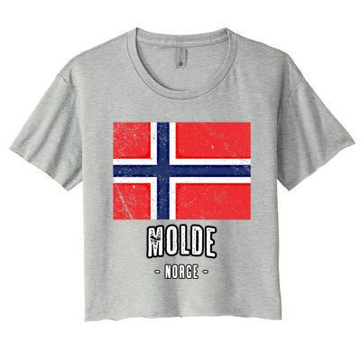 City Of Molde Gift Norway No Norwegian Flag Merch Gift Graphic Gift Women's Crop Top Tee