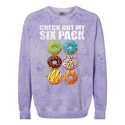 Check Out My Six Pack Donut Funny Gym Colorblast Crewneck Sweatshirt